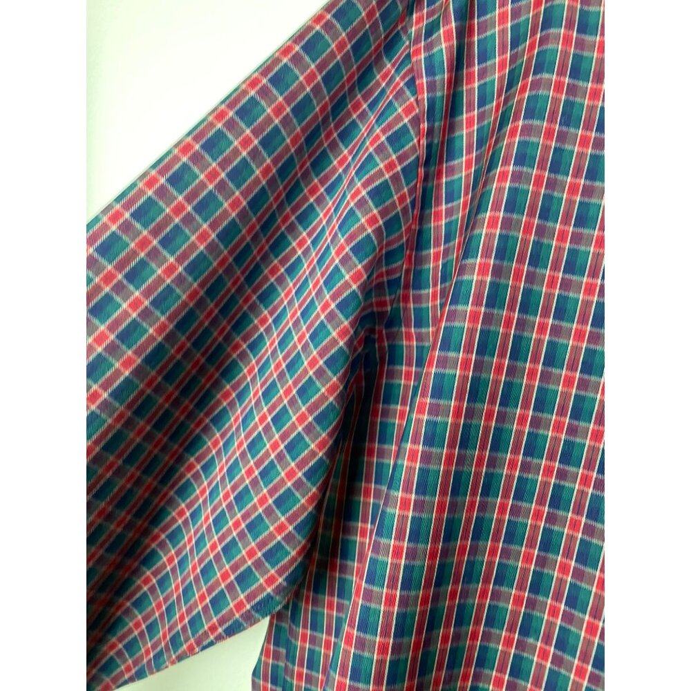 Pendleton 100% Pure Virgil Wool Mens Red Green Plaid Button Up Shirt Size Medium - Picture 7 of 13